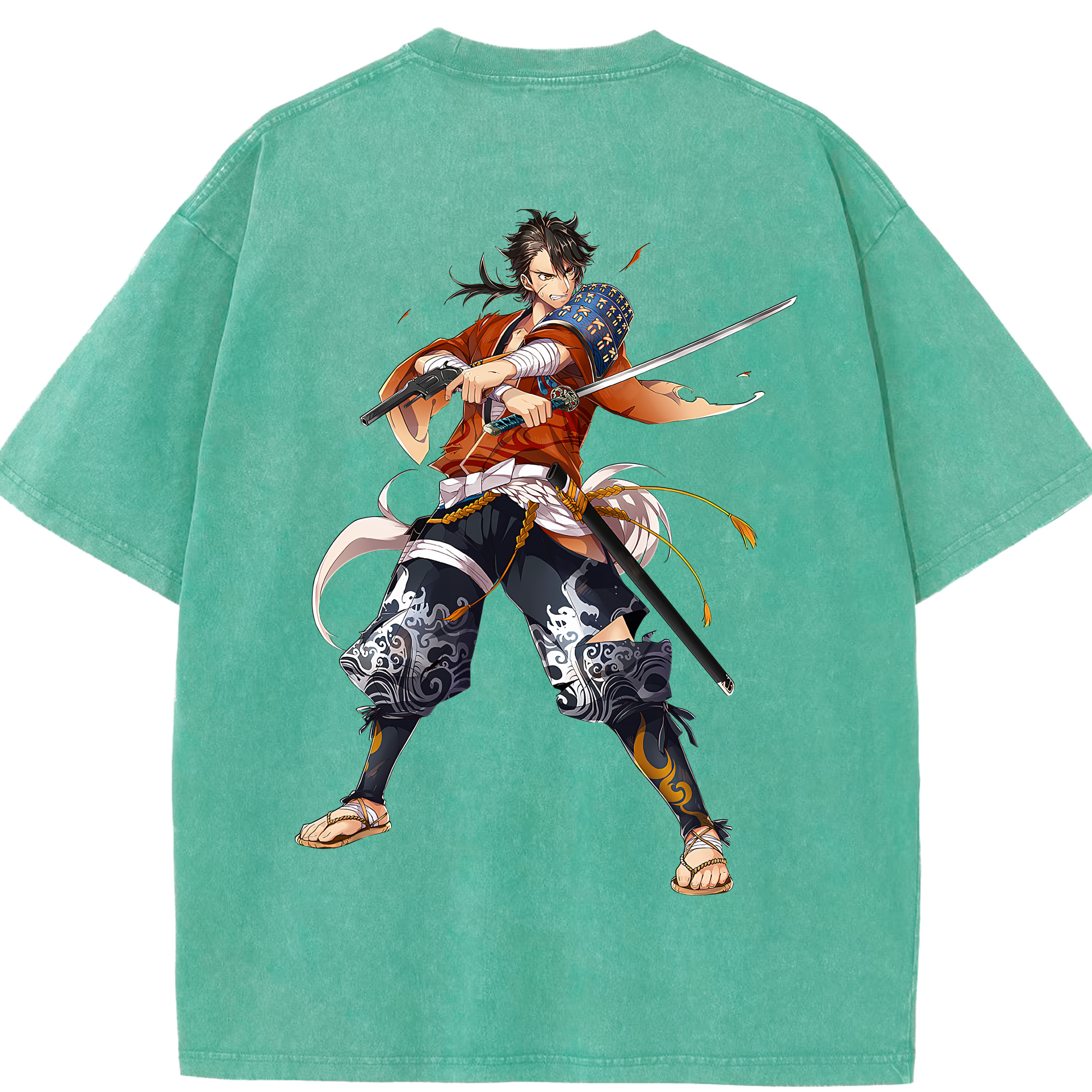 （画像用） 刀剣乱舞 Touken Ranbu 綿100% ヴィンテージ風 半袖Tシャツ（背面プリント）